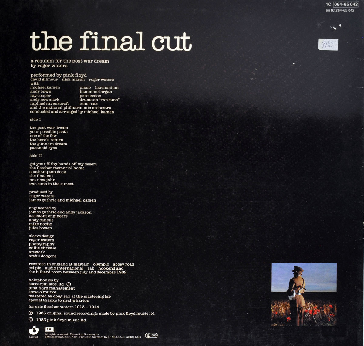 High Resolution Photo #2 PINK FLOYD Final Cut Germany 